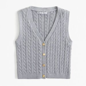 The A&F Mara Cable Button-Up Sweater Vest